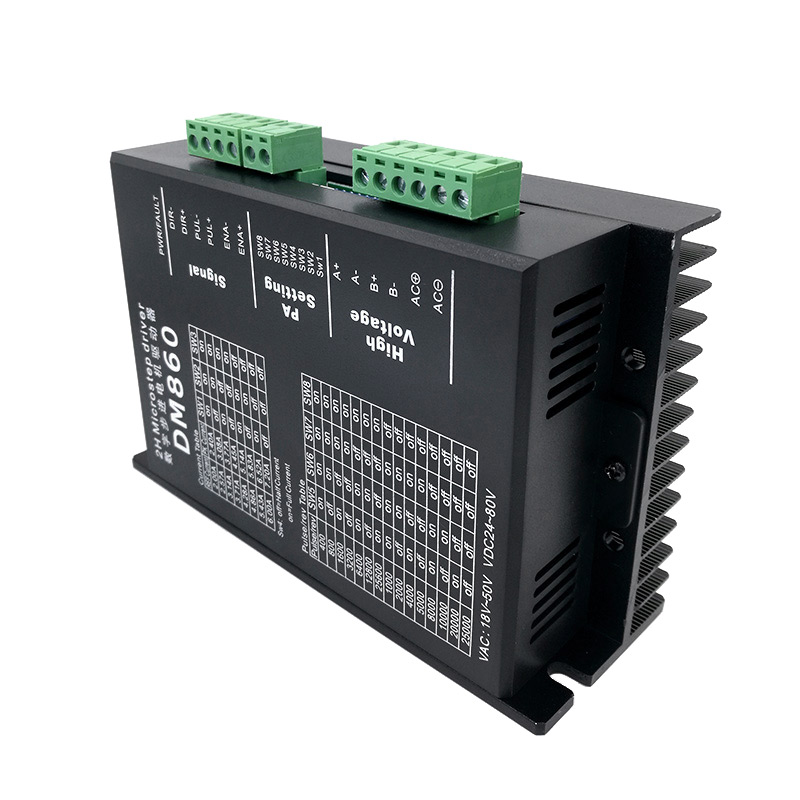 Stepper Driver Cnc - DM860ステッピングモータードライバーコントローラーマイクロステップモーターブラシレスDCモーターシェル（57/86ステッピングモーターNema23/Nema34用）