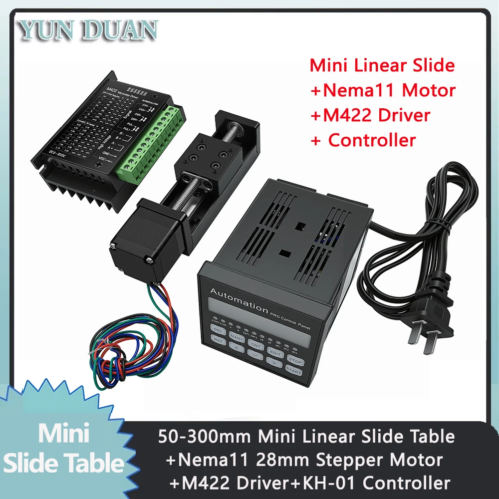 Stepper Driver Cnc - T型スライドテーブルレール リニア50-300mmストローク スライドテーブル NEMA11ステッピングモータードライバーコントロールキット CNCリニアガイド XYZ軸