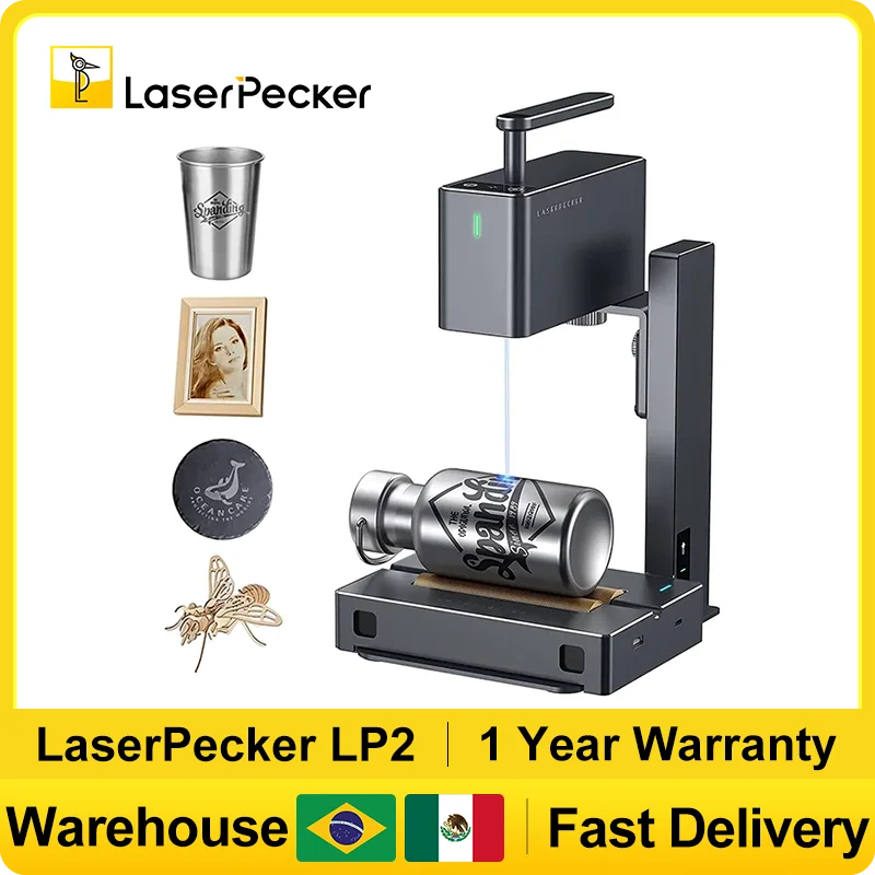 Industrial Laser Etching Machine - Laserpecker-ポータブルレーザー彫刻機,5W, Bluetooth, CNC, DIY,超高速,lp2