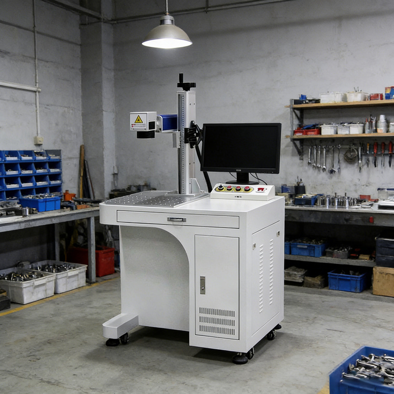 Industrial Laser Marking - ファイバーレーザーマーキングマシン 50W CNC 空冷式金属彫刻ロータリーアタッチメント高精度工業用彫刻機 DXF/BMP/AI対応