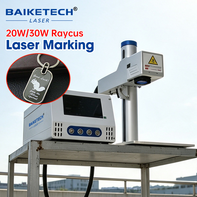 Industrial Laser Marking - 高速20W/30Wファイバーレーザーマーキングマシン、産業用金属彫刻、タッチスクリーン制御によるフライングマーキング、長距離照射