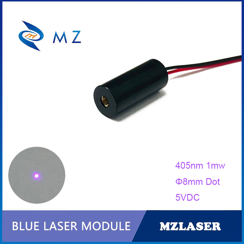 Industrial Blue Laser - 青いドット付きレーザーダイオードモジュール,405nm,1mw,5vdc,標準,8mm,セキュリティレベル,クラスII,産業用,タイプC