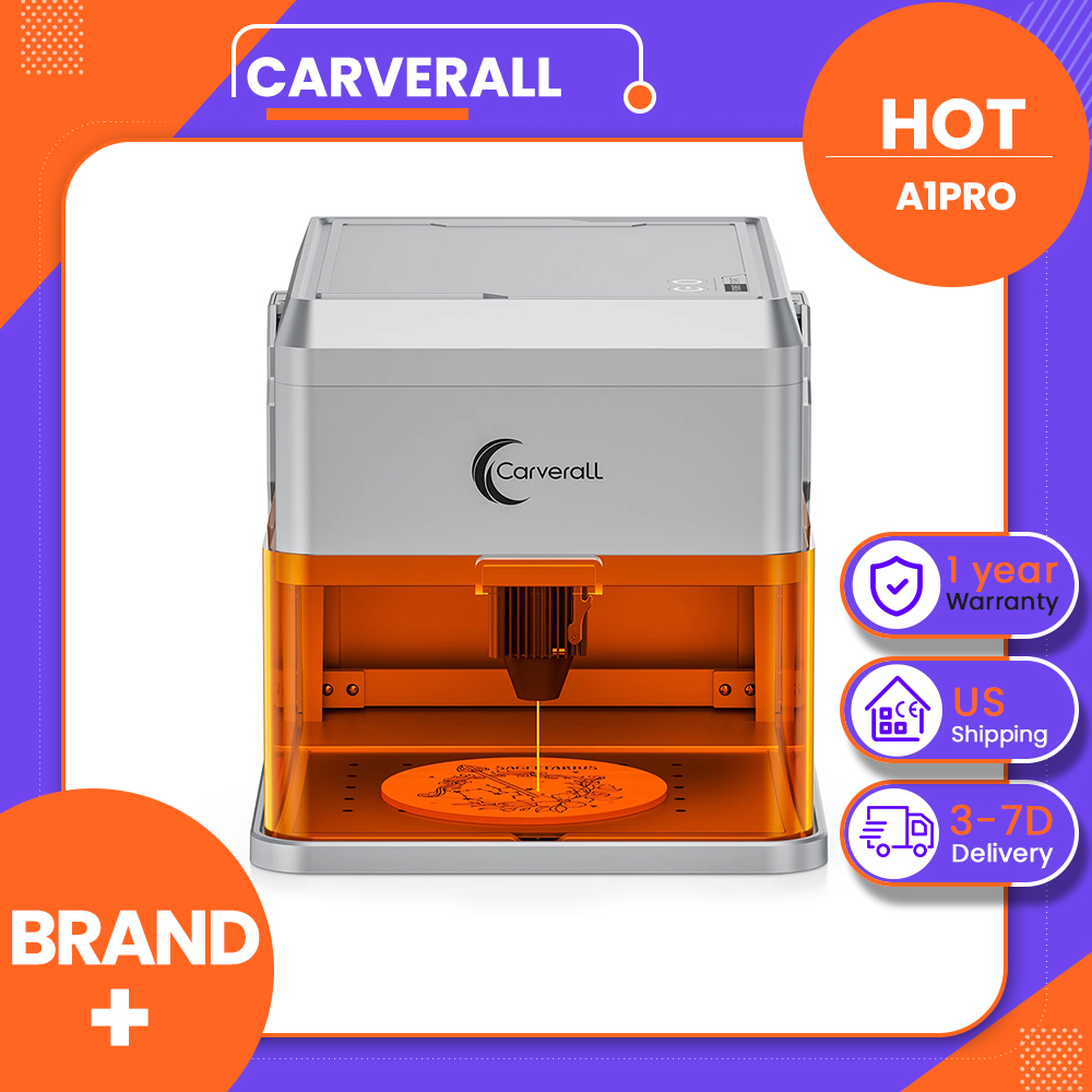 Industrial Laser Etching Machine - Carverall A1PRO 10Wレーザー彫刻機、HDカメラ搭載、クラス1密閉型デスクトップカッター、15000mm/分の速度、プラグアンドプレイ、WiFiアプリ制御、木材・革・アクリル・塗装金属対応、3段階高さ調整、家庭用DIY・小規模ビジネス向け