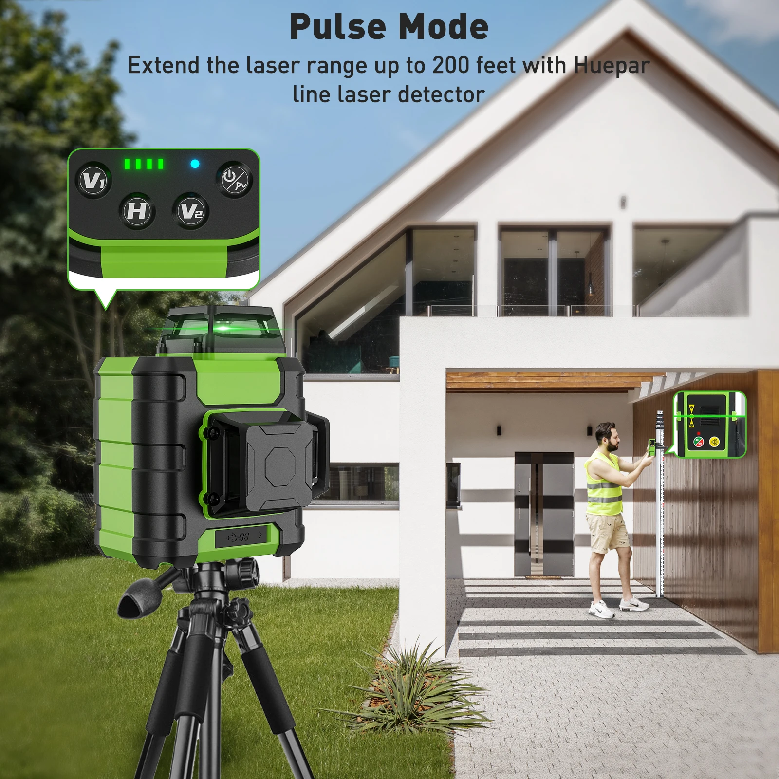 Huepar HM03CG レーザーレベルグリーンビーム 1 - Industrial Laser Level のレビューと価格