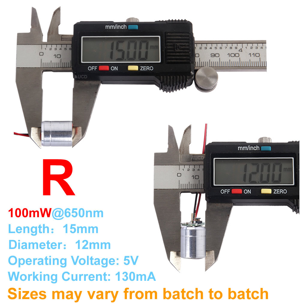 Φ12x15mm DC 5V 赤-100mW 緑-50mW  - Industrial Blue Laser のレビューと価格