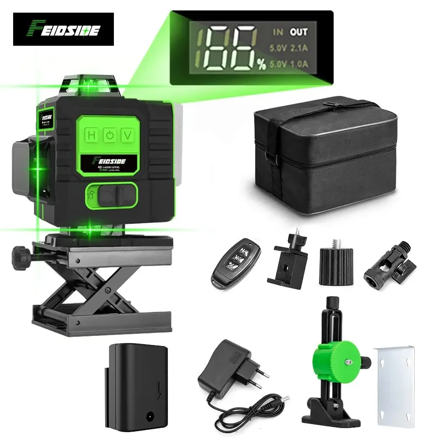 フェイドサイド16/12ライン4d/3dレーザーレベルグリー - Industrial Laser Level のレビューと価格