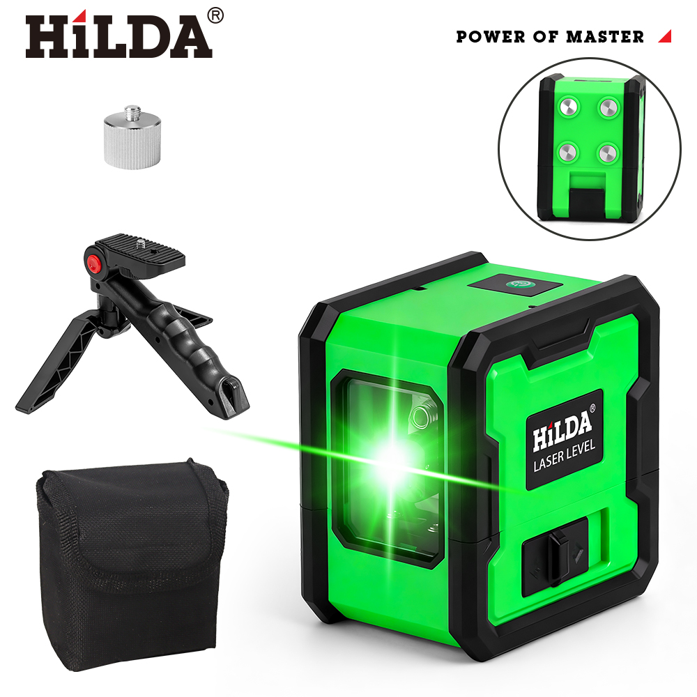 HILDA 2ライン グリーンレーザーレベル 内蔵バックマグ - Industrial Laser Level のレビューと価格