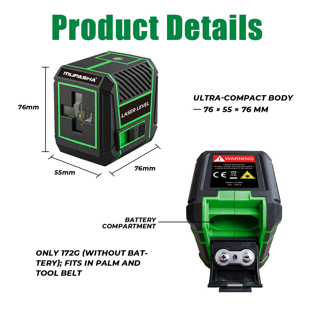 MG2 レーザーレベル グリーンビーム 2ライン セルフレベ - Industrial Laser Level のレビューと価格