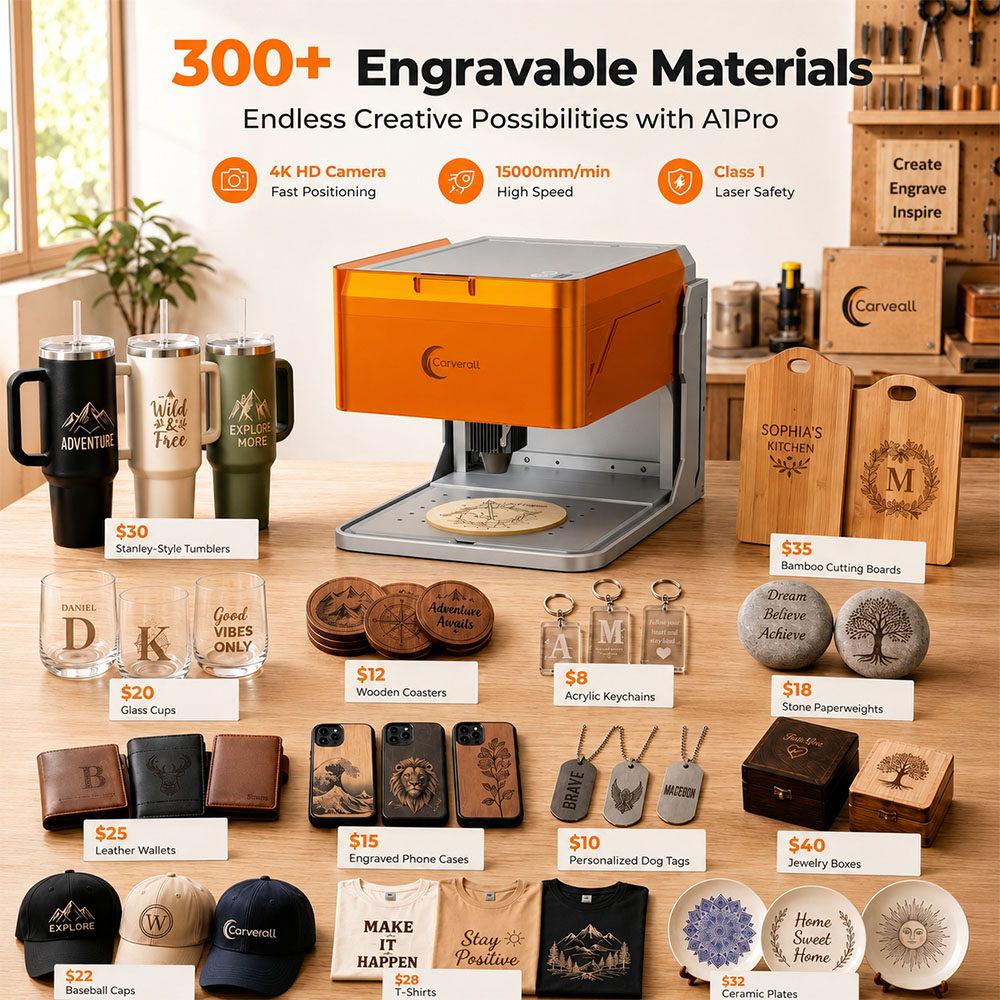 Carverall A1PRO 10Wレーザー彫刻機、HDカ - Industrial Laser Etching Machine のレビューと価格